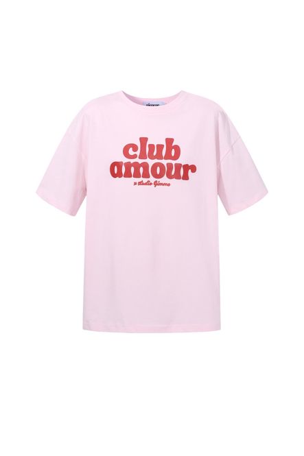 Hoofdbeeld Club amour t-shirt roze pre-order